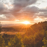 Beautiful Forest and Valley Sunset